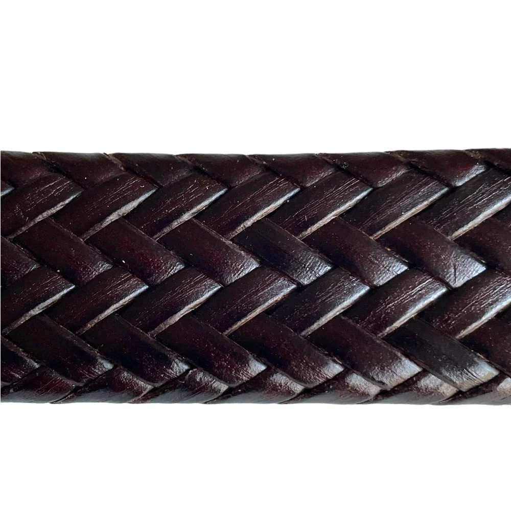 Youth Boys Reversible Woven Leather Belt by Joseph Abboud, Black and Brown 22”